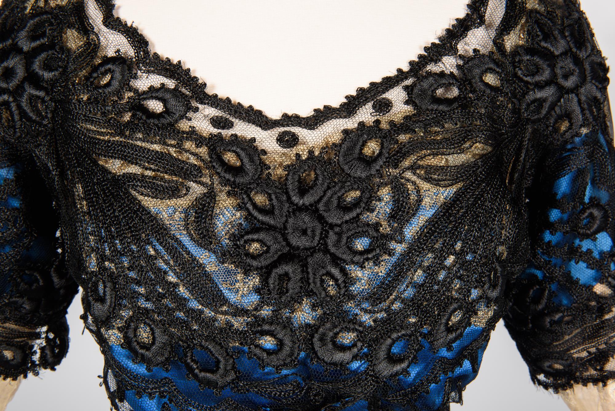 Image of Evening gown with lace overlay, worn by Helen Igoe, ca. 1911